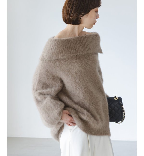 NOBLE×L'AUBE BLANC】FOX/カシミヤオフショルダーニット|Spick