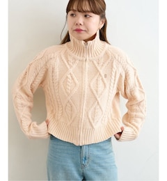 【Kijun/キジュン】 Cable Knit Zip-Up