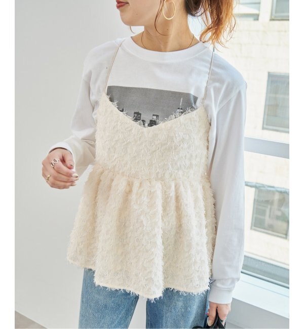 シフォン刺繍キャミソールブラウス