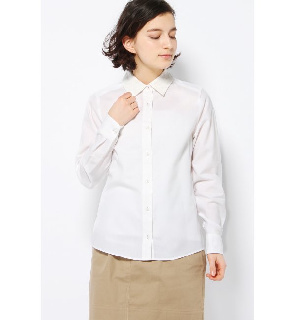 レースエリ R/Gシャツ。