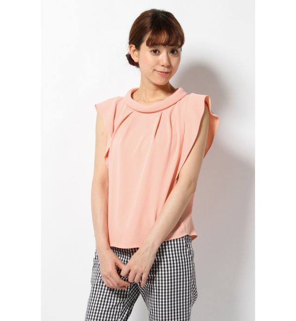 ハイネック フリルブラウス