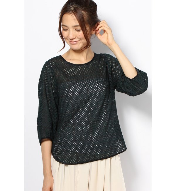 レースチェックブラウス