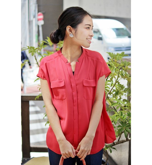 フラップ トロミフレンチシャツ。