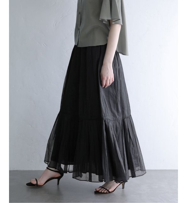 【MARILYN MOON/マリリンムーン】sheer starched cotton skirt