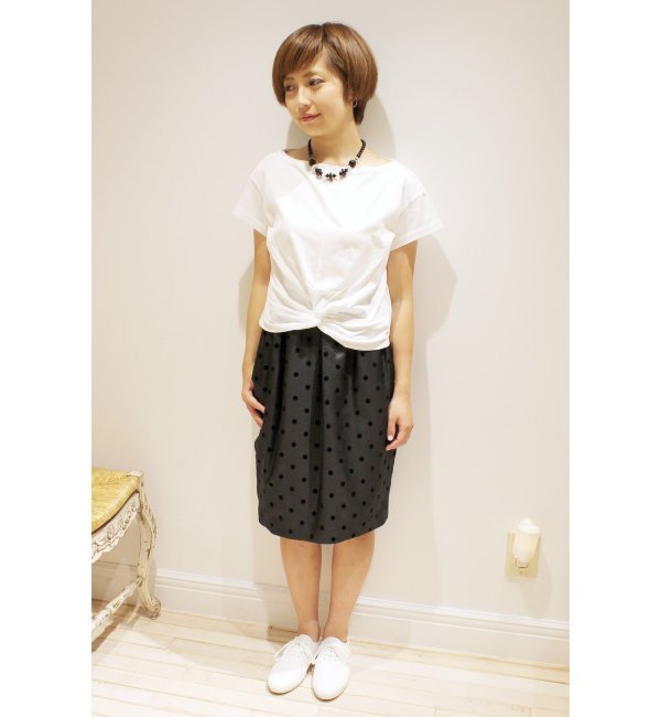 ◆フロッキードットシャンタンパフスカート