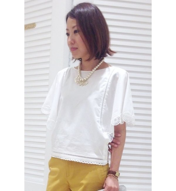 ◆バタフライスリーブレースブラウス