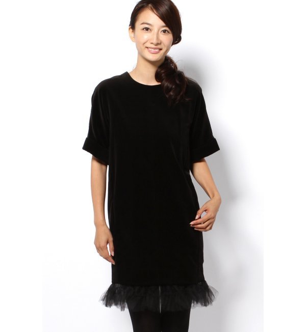 ◇TOKYO DRESS オーガンジーペチコートツキベロアワンピース