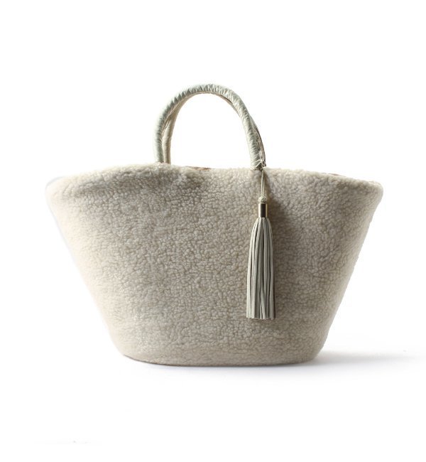 ◇FATIMA MOROCCO ハーフレザータッセルツキバスケット