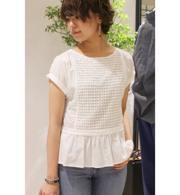 【エディット フォー ルル/EDIT．FOR LULU】 レースコンビ ペプラムブラウス◆ [送料無料]