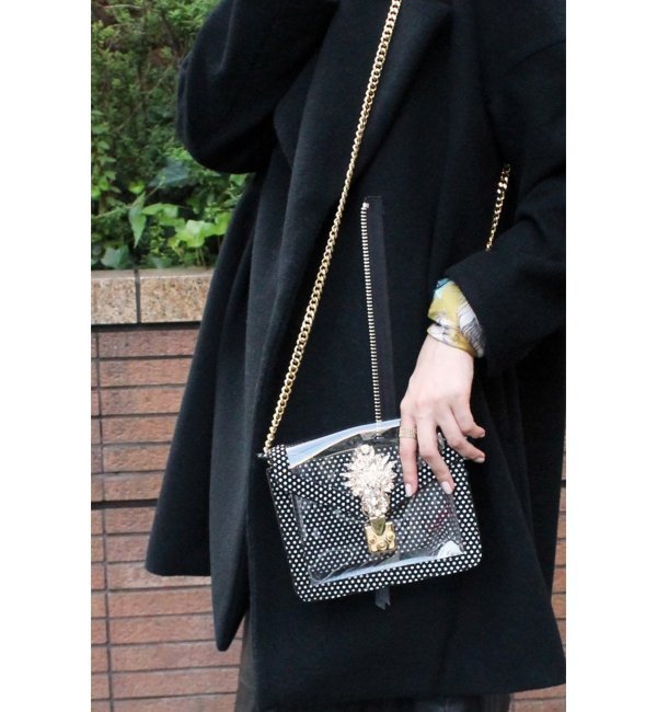 【エディット フォー ルル/EDIT．FOR LULU】 LISA C BIJOUX クリアビジュー ドットショルダーBAG◆ [送料無料]