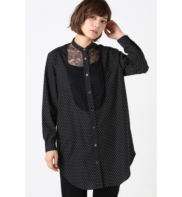 【エディット フォー ルル/EDIT．FOR LULU】 ◇RAPHAELLA RIBOUD コットンポプリン ドットフロントレースシャツ [送料無料]