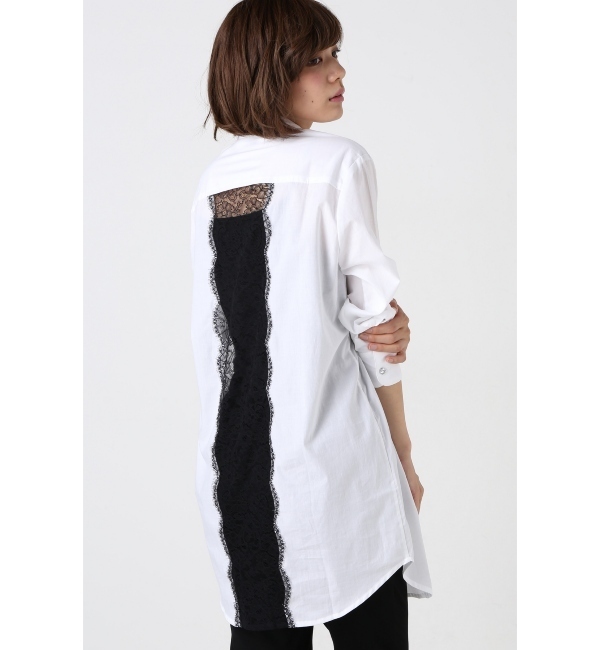 【エディット フォー ルル/EDIT．FOR LULU】 ◇RAPHAELLA RIBOUD コットンツイルソリッド ブラックバックレースシャツ [送料無料]