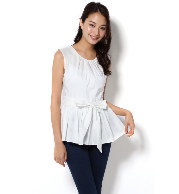 タイプライターボリューム ペプラムブラウス