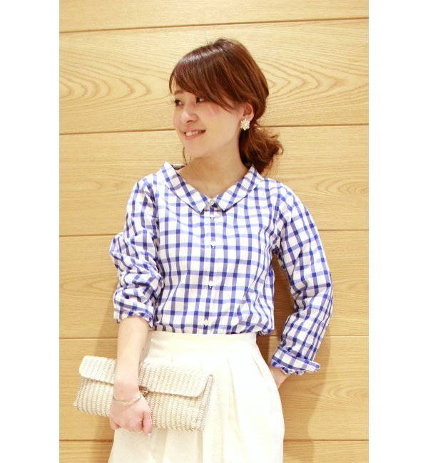 fianceeチェックシャツ。