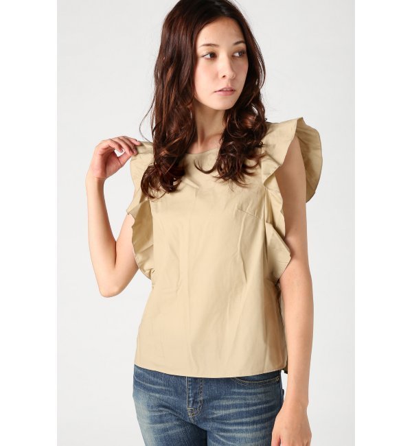 ラッフル バタフライ ブラウス