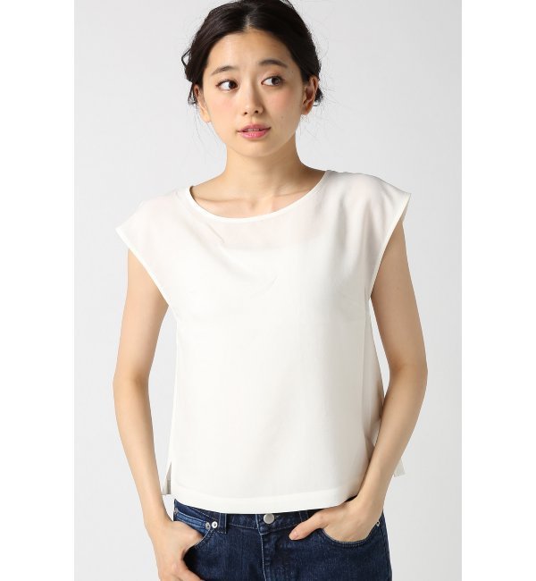 バックリボンショートブラウス