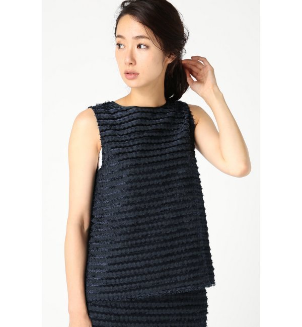 【アイボリー コート/ivory court】 カットジャガード ノースリーブブラウス◆ [送料無料]