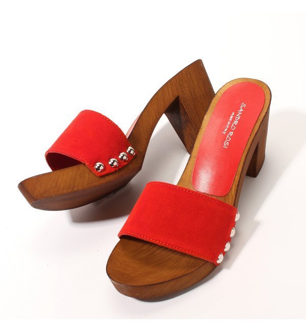 SANDRO ROSI ウッドミュールサンダル