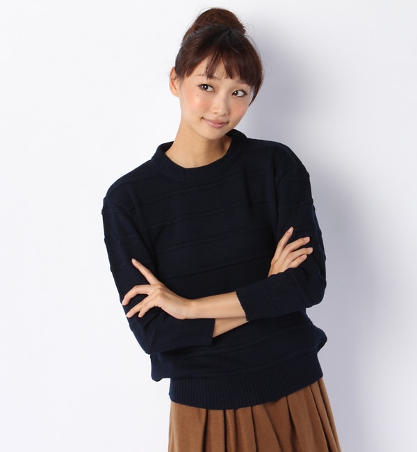 【Le Mont St Michel】FF/ボーダー織Knit Top