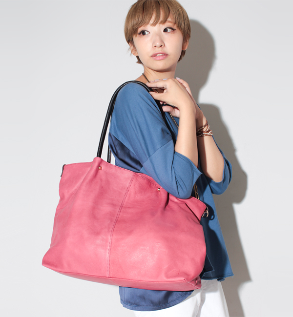 プレーンレザートートバッグ