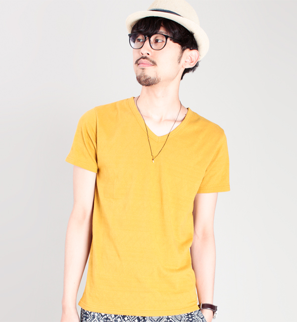 ジャガードV-neckTeeS/S