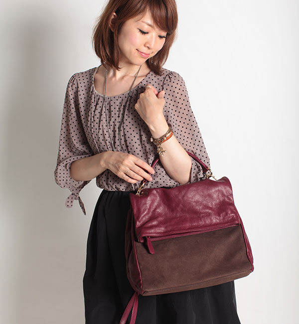 【ナノ・ユニバース/nano・universe】 スエード×レザージップトートショルダー [送料無料]