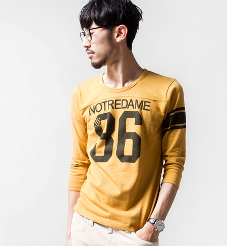 7分袖フットボールTee