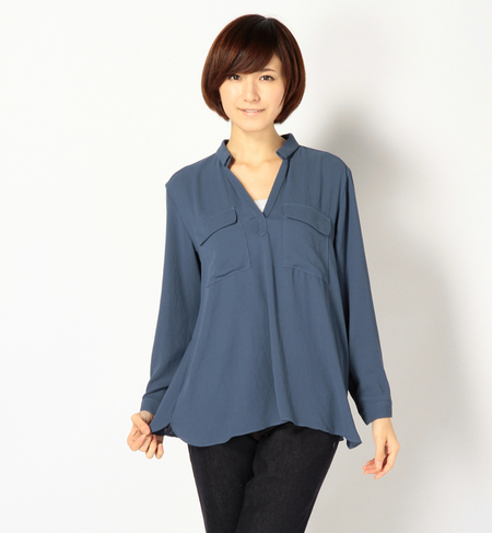 バックギャザーAラインスキッパーブラウス L/S