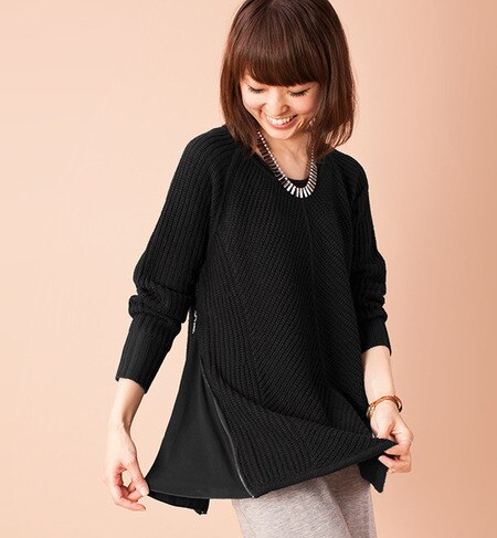 sideファスナー切替Knit L/S