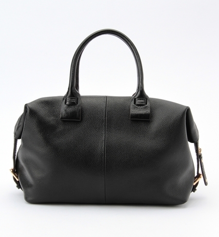 レザーバイカラーボストン