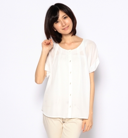 バー釦ブラウスS/S