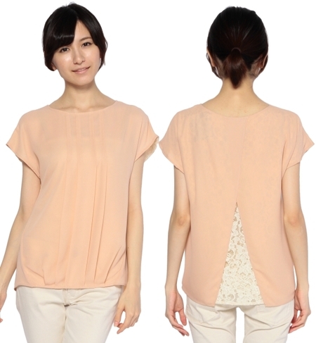 バックレースタックブラウスS/S