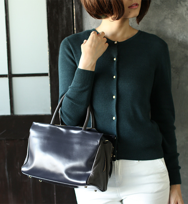 【VERY12月号掲載】別注バイカラーレザー2Wayスクエア