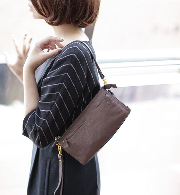 MARIA CARLA/レザーミニクラッチショルダー/L