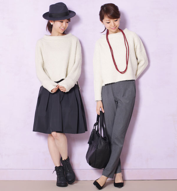 タックワンピースセットショートニットプルオーバーL/S