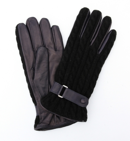 【GINGER12月号掲載】 PICAROS GLOVES/ニット×レザーコンビグローブ