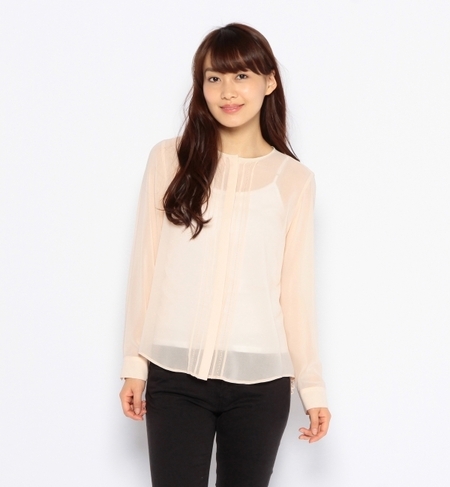 バックプリーツシフォンブラウス