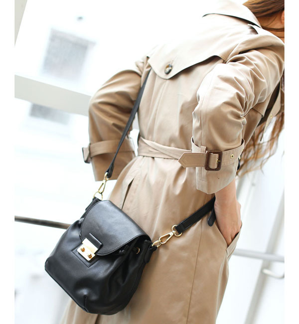 留め金具付ドロストバッグ