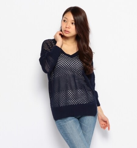 【ナノ・ユニバース/nano・universe】 メッシュ柄Knit [送料無料]