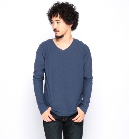 【ナノ・ユニバース/nano・universe】 コットンスラブVネックロンTEE [送料無料]