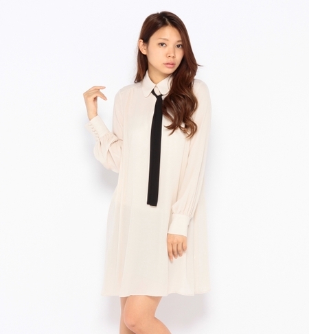 【ナノ・ユニバース/nano・universe】 配色タイ付きジョーゼットワンピ [送料無料]