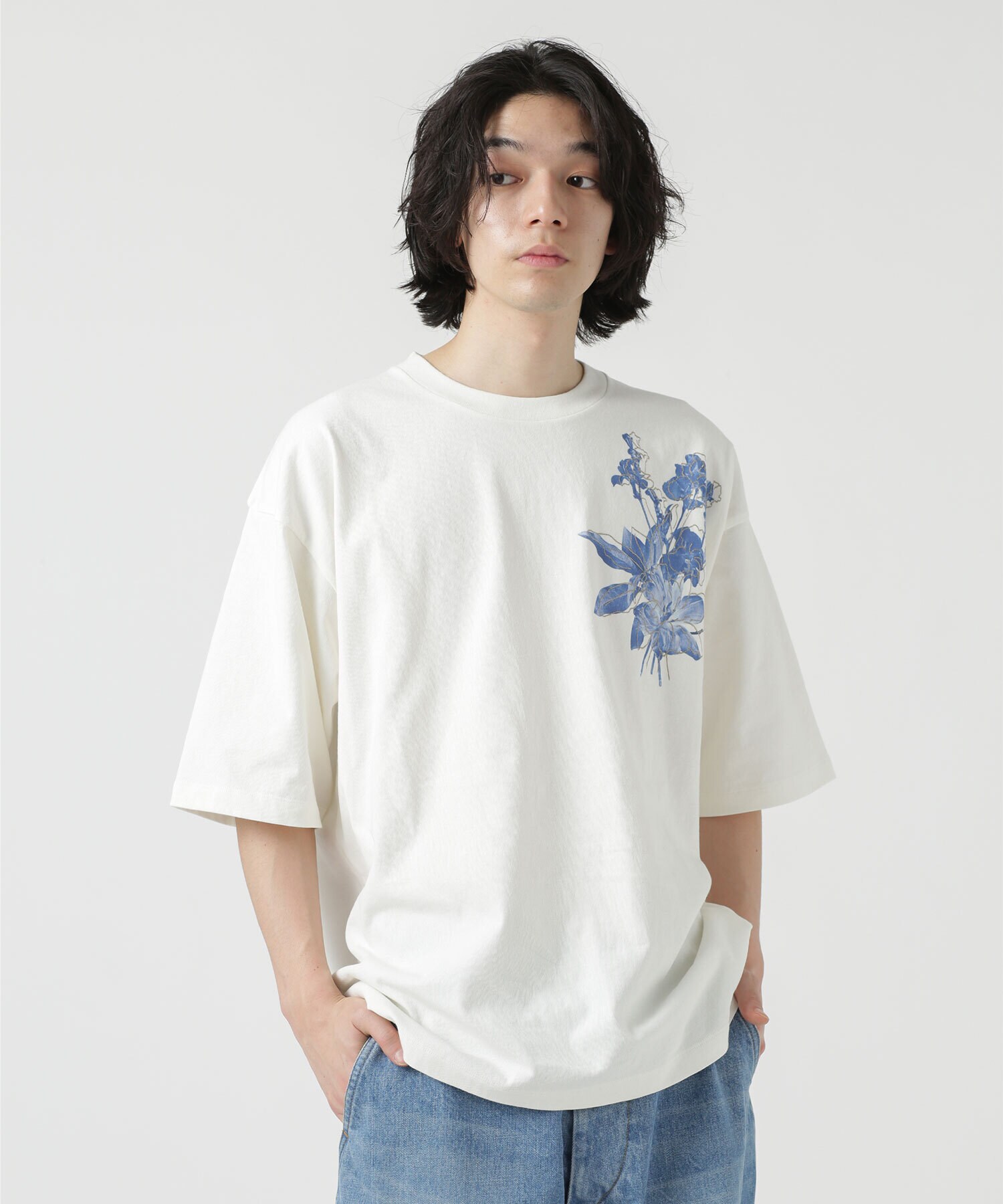 LB.04/フラワープリント刺繍Tシャツ|nano・universe(ナノ・ユニバース