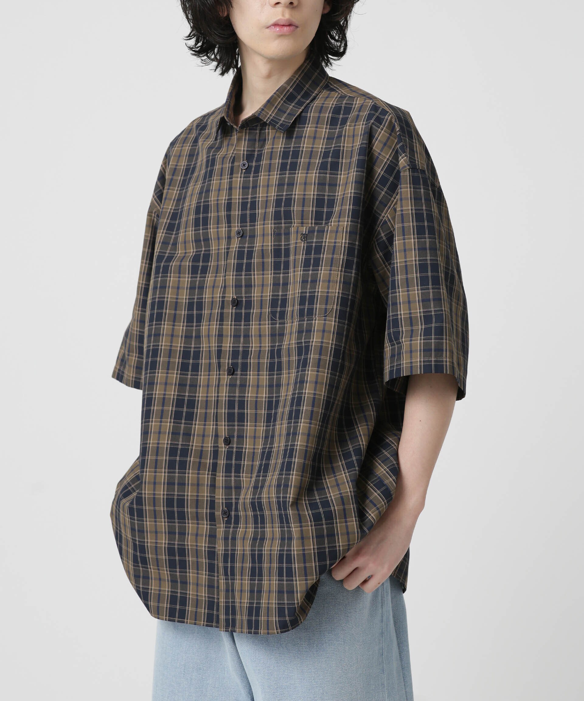 LB.04/WEB限定 ビッグシルエットリラックスチェックシャツ 半袖|nano