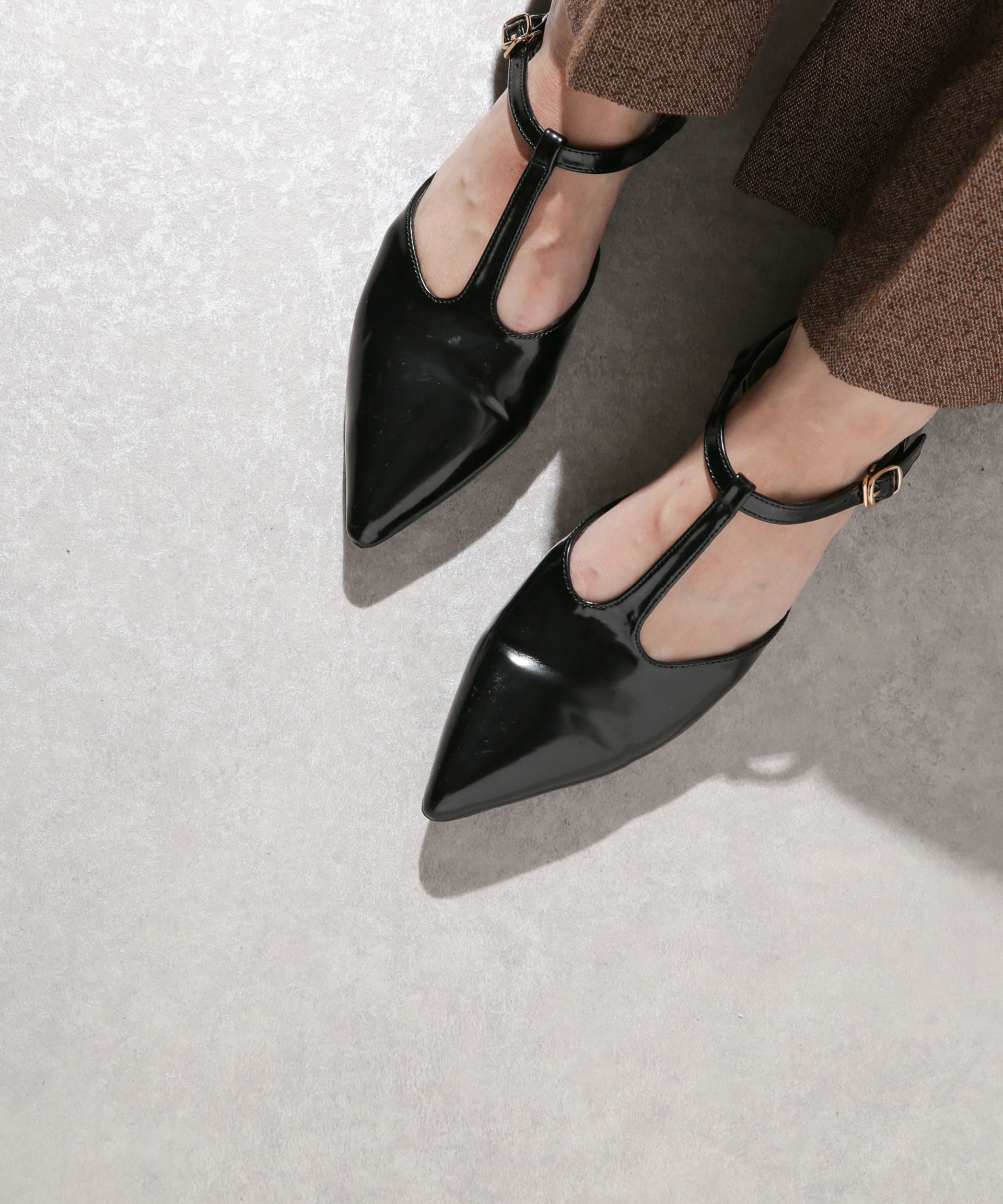 【moussy】ANKLE STRAP FLAT パンプス