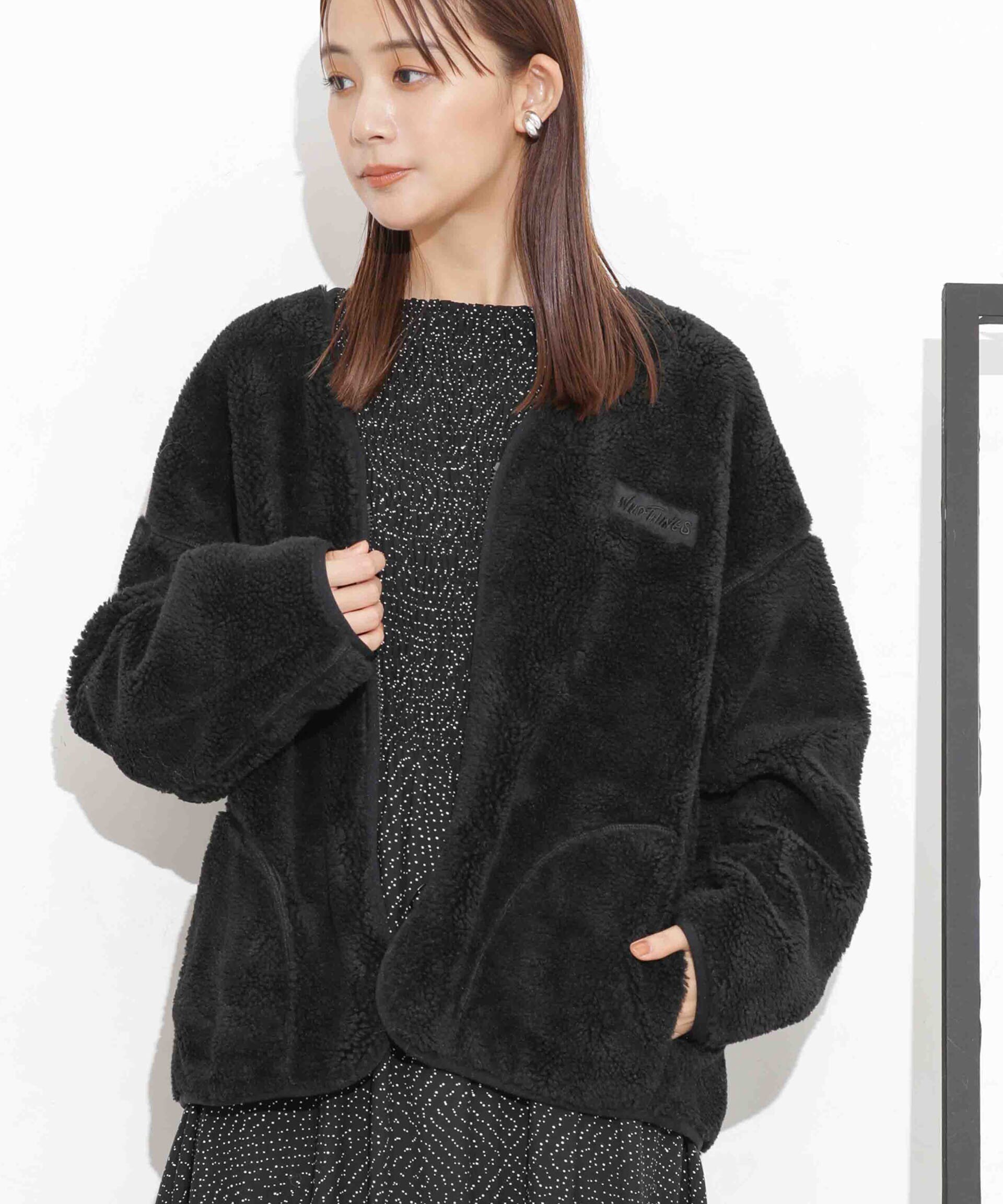 WILD THINGS/FLUFFY BOA ZIP CARDIGAN|nano・universe(ナノ