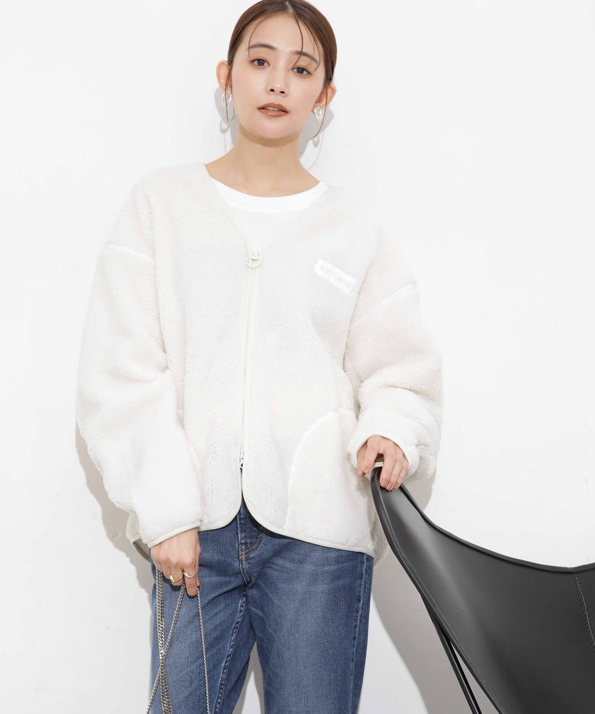 WILD THINGS/FLUFFY BOA ZIP CARDIGAN|nano・universe(ナノ