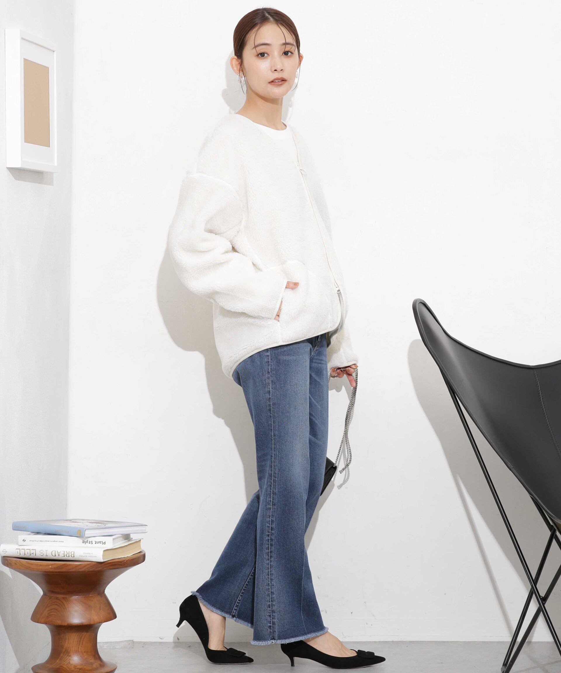 WILD THINGS/FLUFFY BOA ZIP CARDIGAN|nano・universe(ナノ