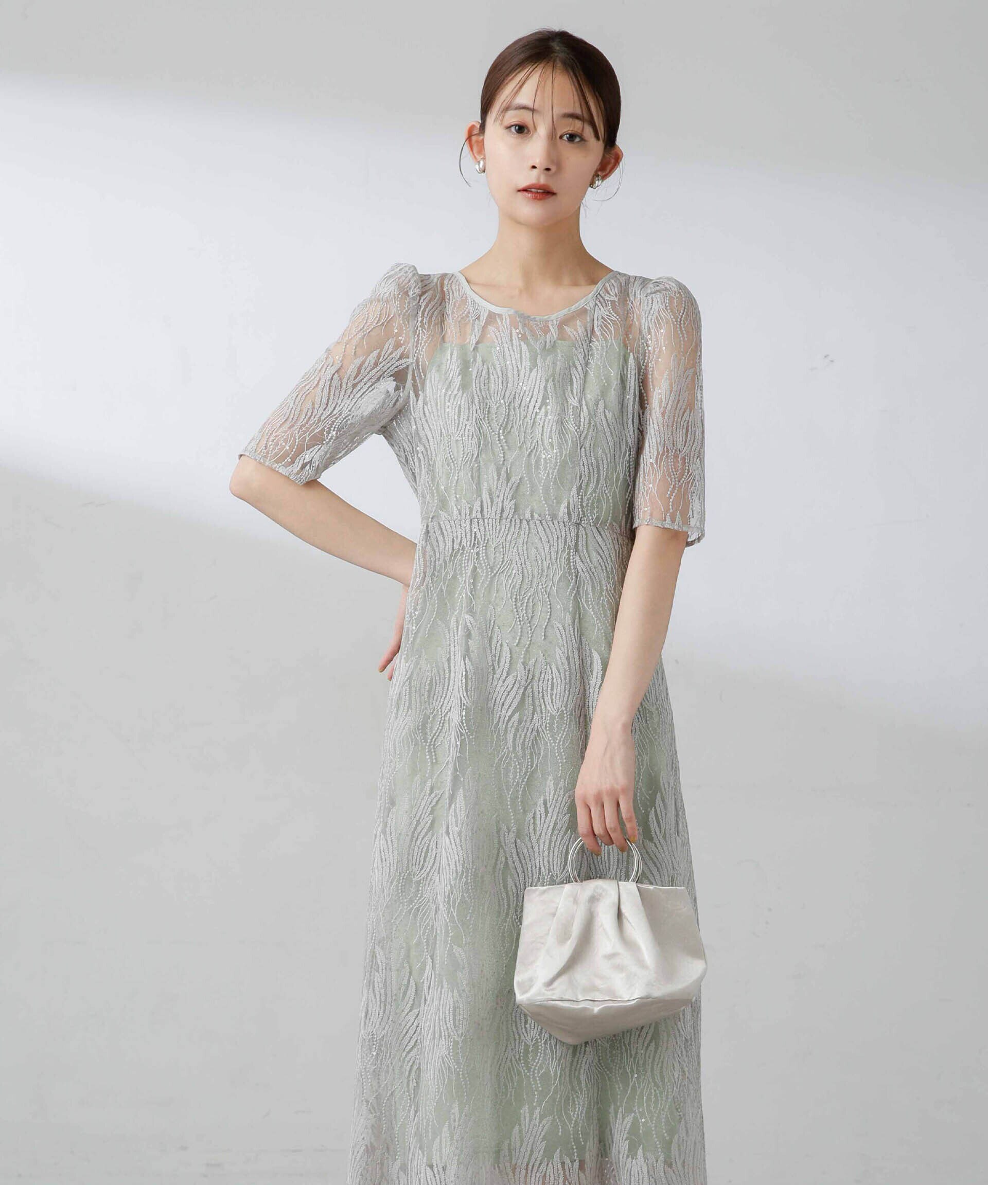 Kaene/スパンコール刺繍ドレス