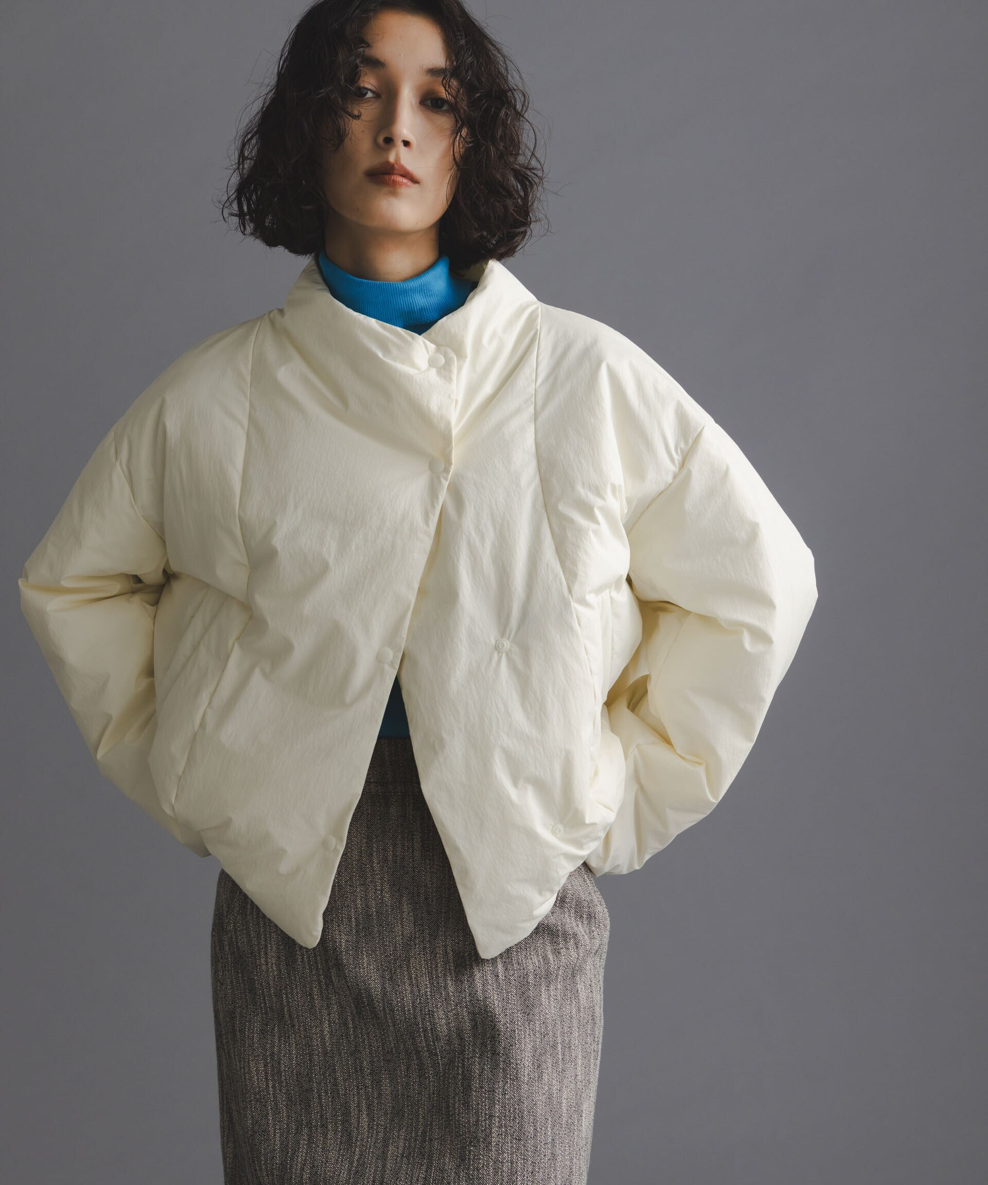 西川ダウン(R)」ストレッチロングシェイプダウン|NANO universe