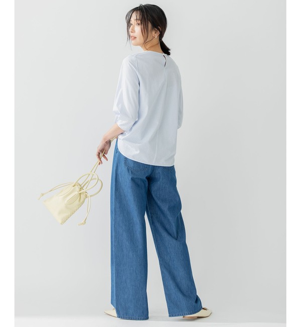 WEB限定/洗える】23区DENIM ライトダンガリー ワイドパンツ|23区